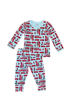 Long Sleeve Pajama Set - Fire Trucks Babykids_Clover-Baby-Kids