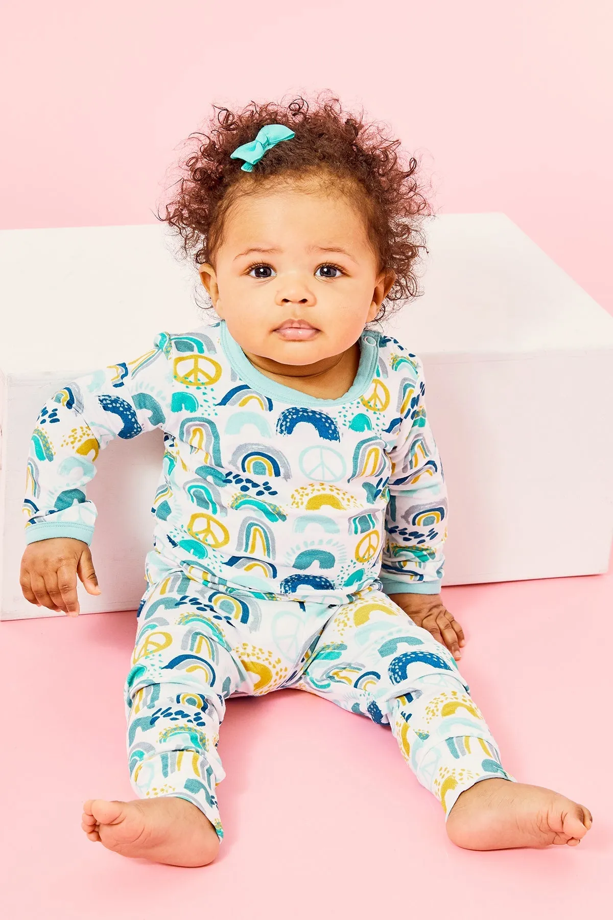 Pyjama à Manches Longues - Arc-en-Ciel Bleu Babykids_Clover-Baby-Kids