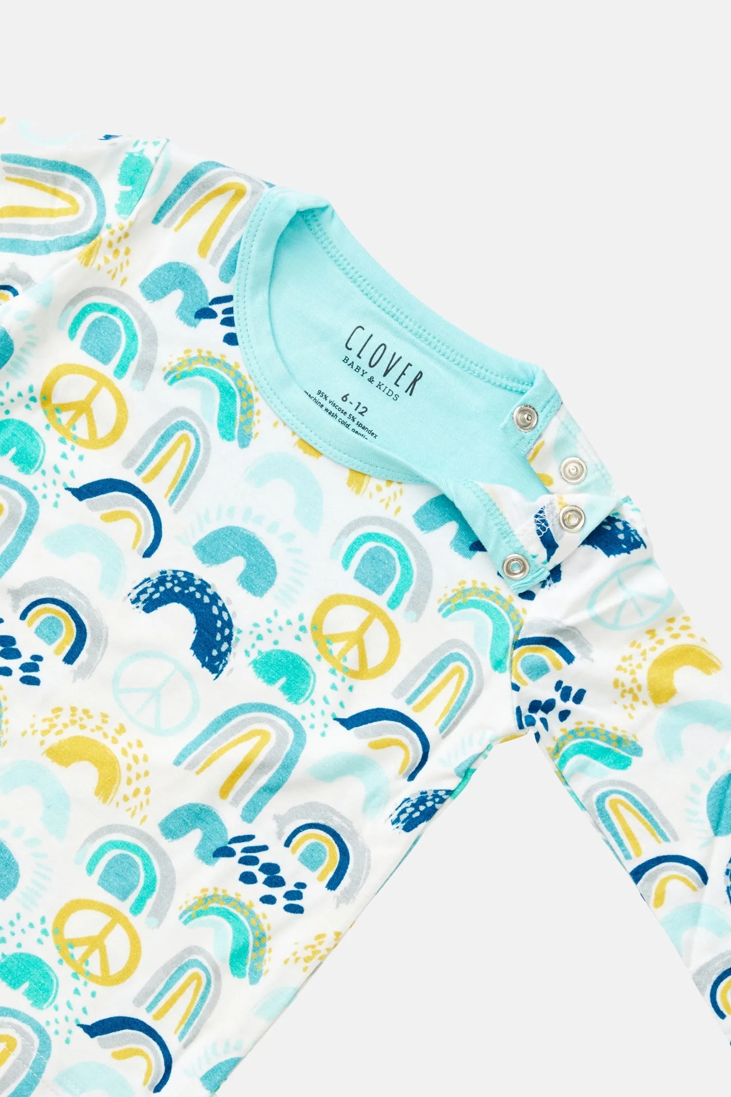 Pyjama à Manches Longues - Arc-en-Ciel Bleu Babykids_Clover-Baby-Kids