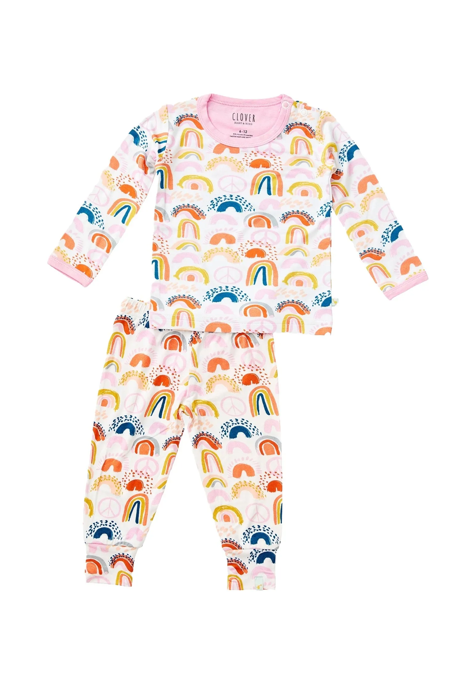 Pyjama à Manches Longues - Arc-en-Ciel Rose Babykids_Clover-Baby-Kids