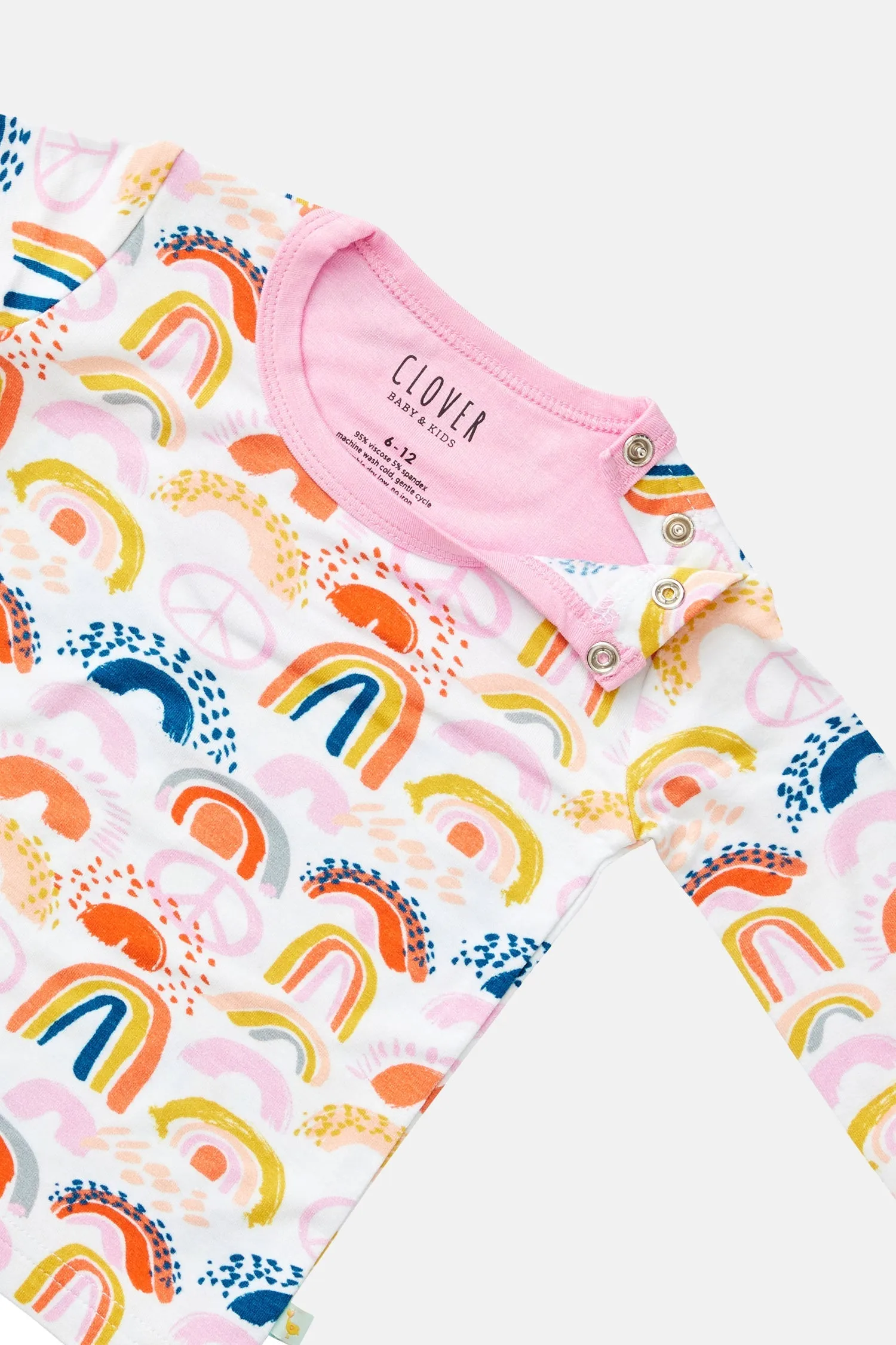 Pyjama à Manches Longues - Arc-en-Ciel Rose Babykids_Clover-Baby-Kids