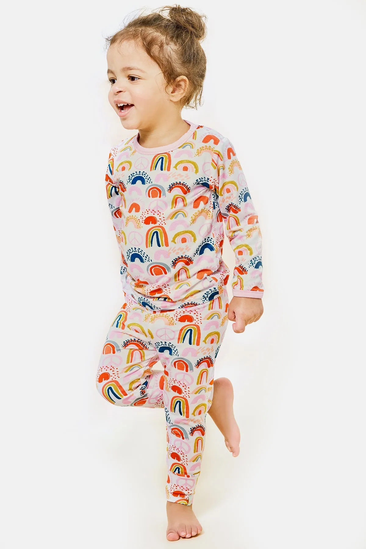 Pyjama à Manches Longues - Arc-en-Ciel Rose Babykids_Clover-Baby-Kids