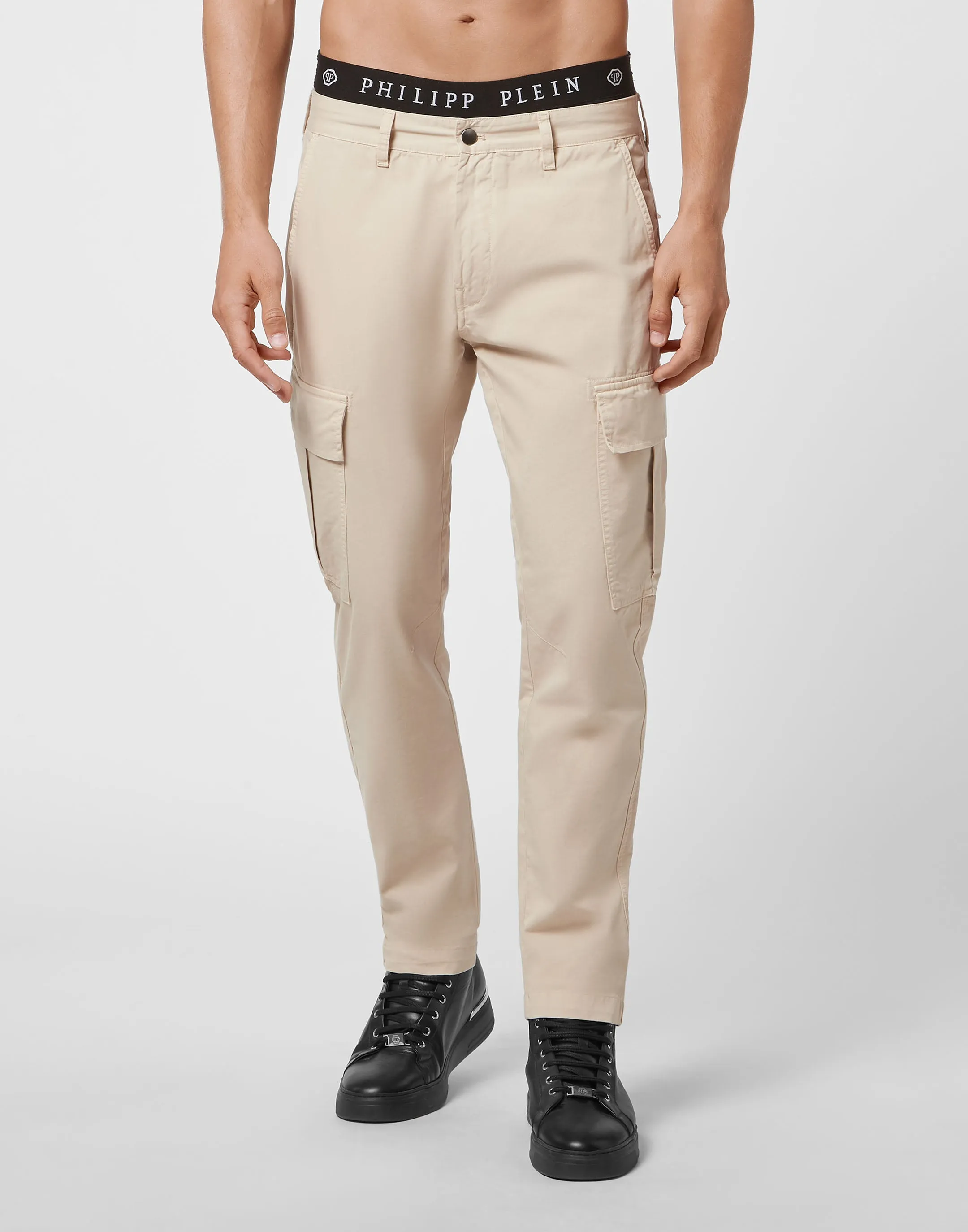 Pantalon cargo longue taille ajustée