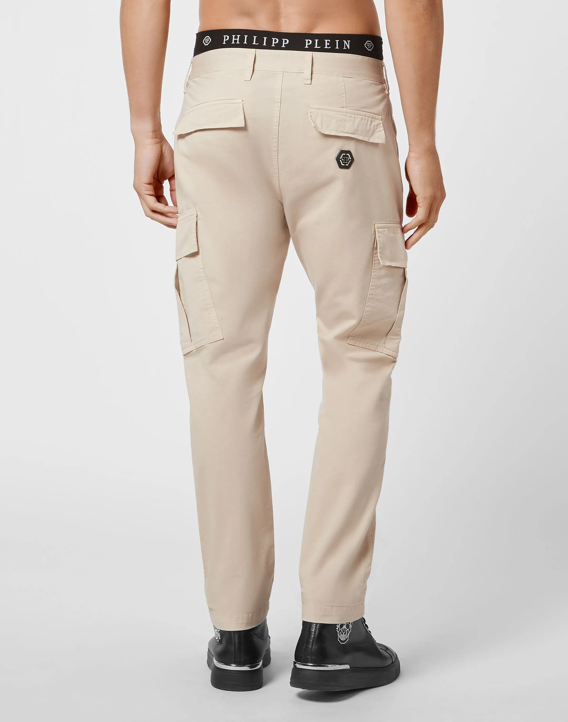 Pantalon cargo longue taille ajustée