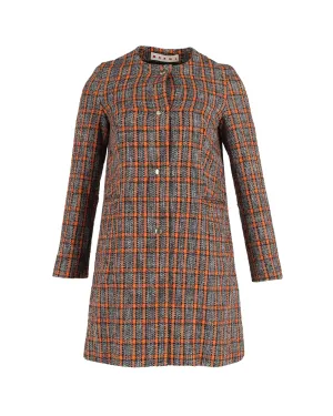 Marni Plaid Coat in Multicolor Cotton