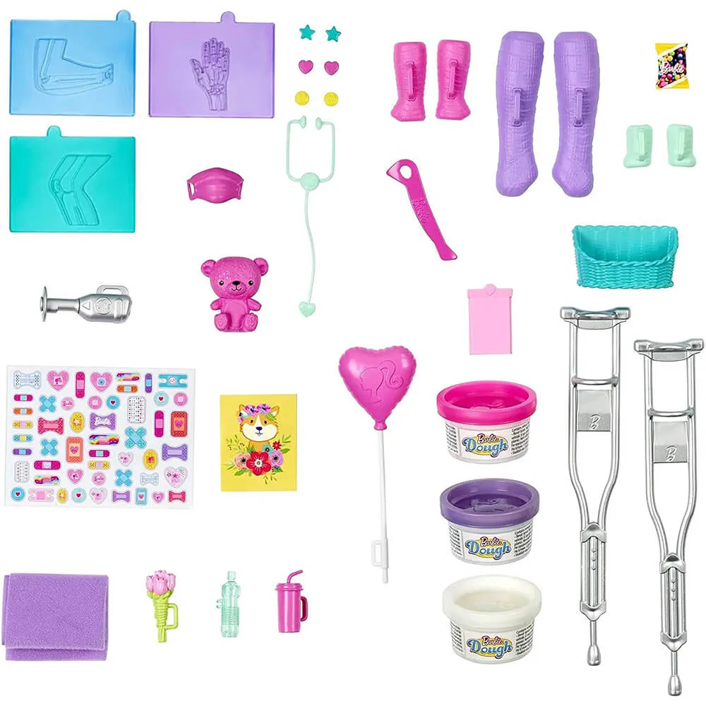 Mattel Toys Barbie Fast Cast Clinic Playset avec Poupée Docteur Barbie Brune