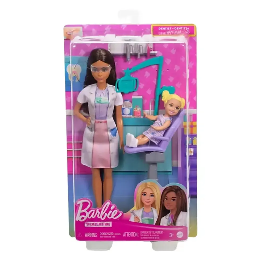 Mattel Toys Barbie Tu Peux Tout Devenir Dentiste Avec Poupée Mode Brune