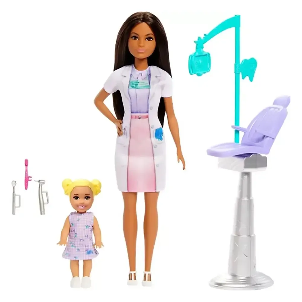 Mattel Toys Barbie Tu Peux Tout Devenir Dentiste Avec Poupée Mode Brune