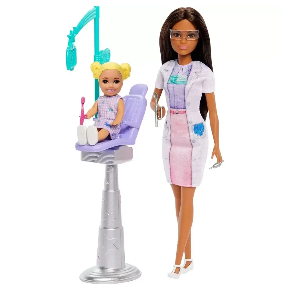 Mattel Toys Barbie Tu Peux Tout Devenir Dentiste Avec Poupée Mode Brune