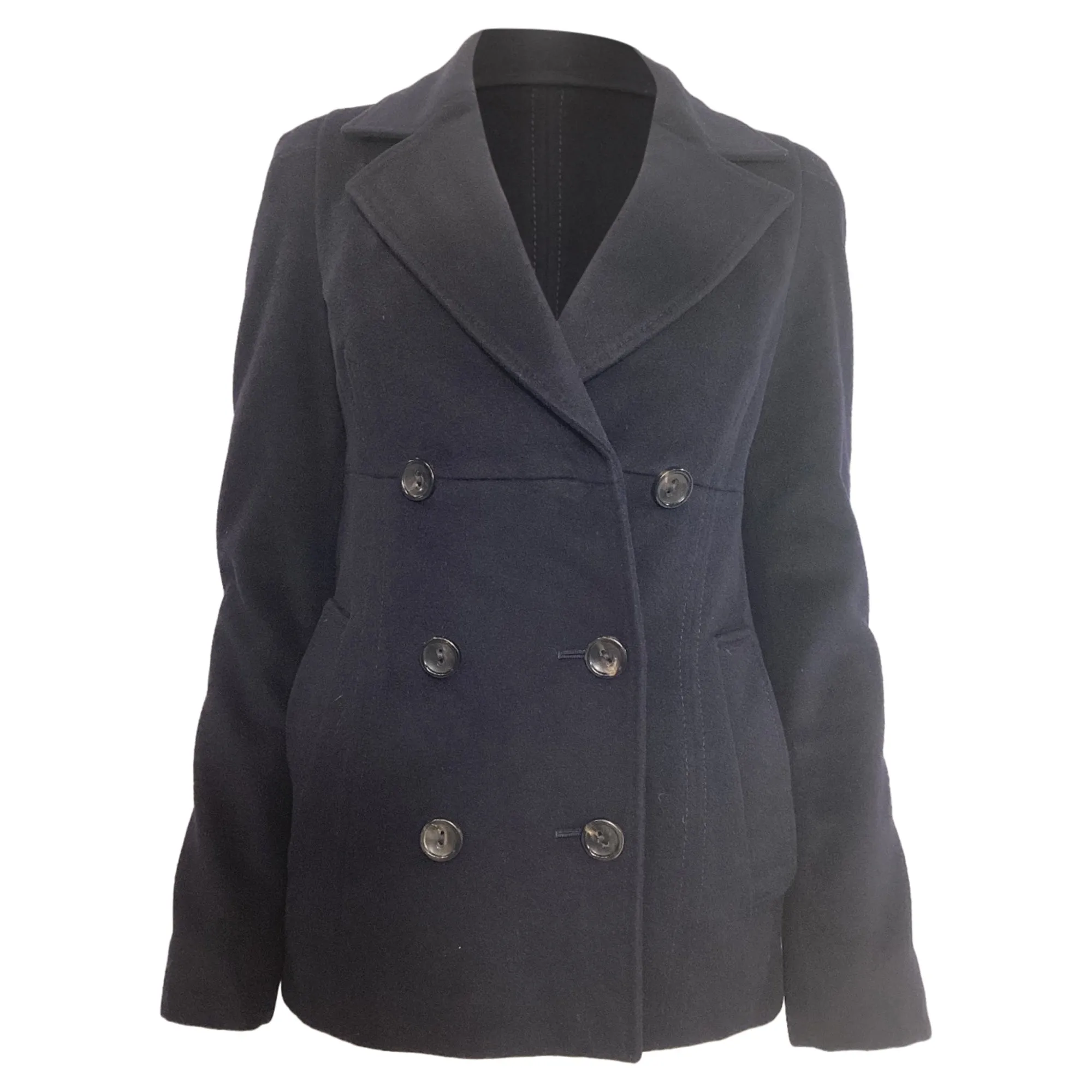 Manteau Max Mara Studio en laine vierge bleu marine