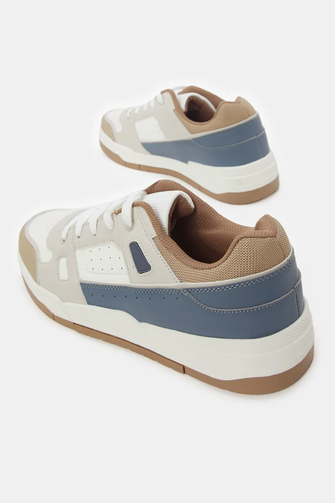 Chaussures de skate à motifs beige pour hommes