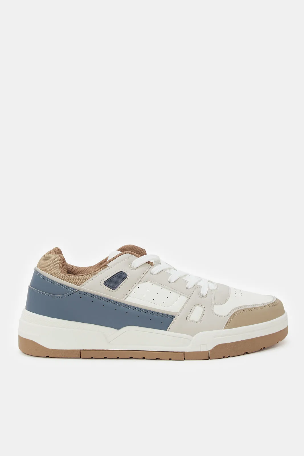 Chaussures de skate à motifs beige pour hommes