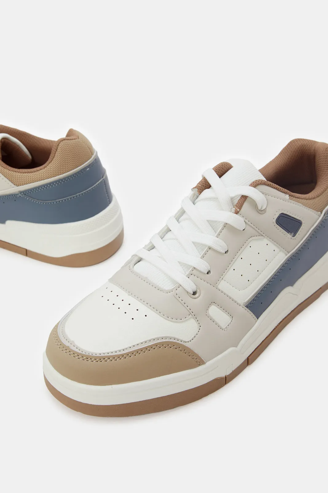 Chaussures de skate à motifs beige pour hommes