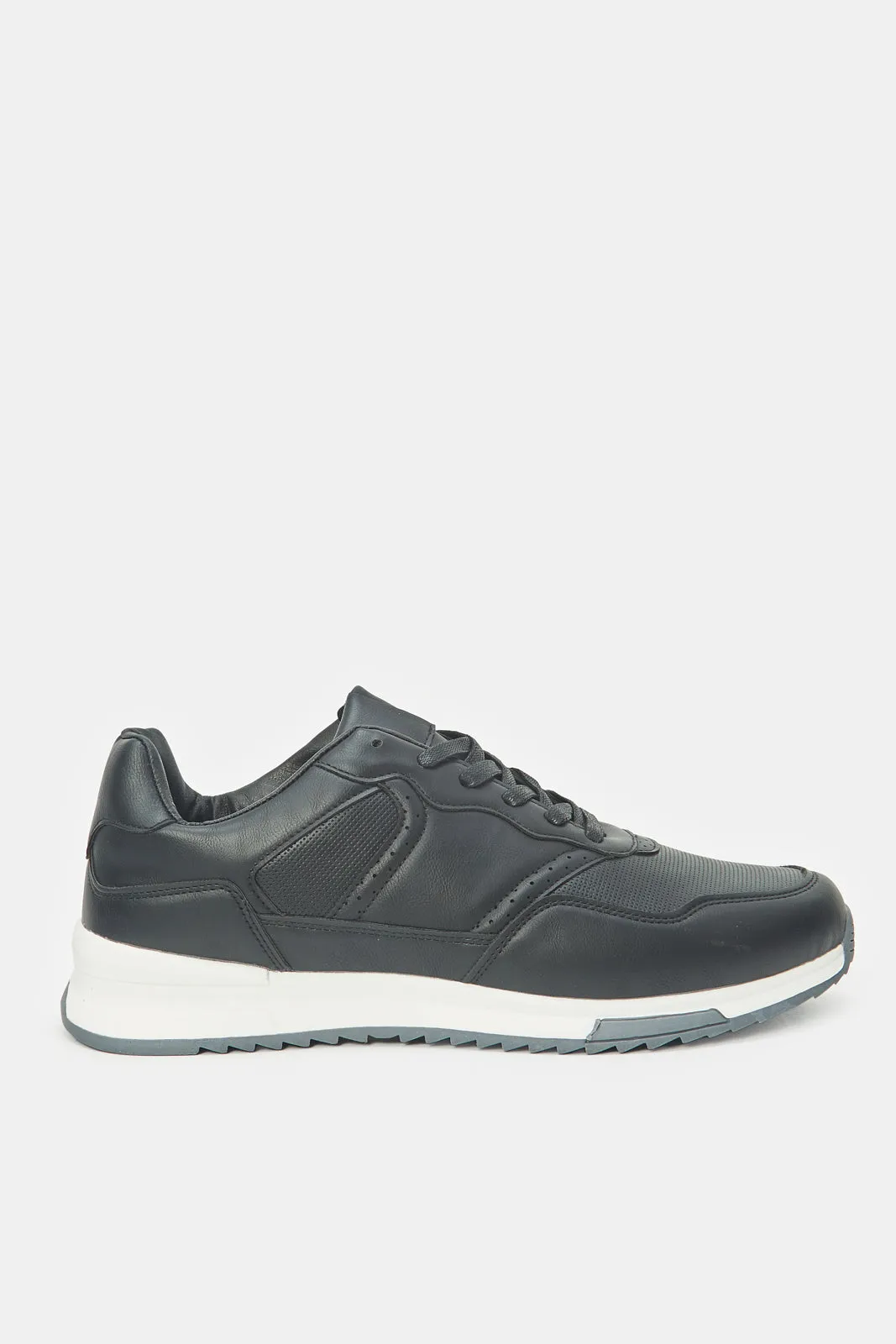 Baskets Homme Noir en Matériau Bloc