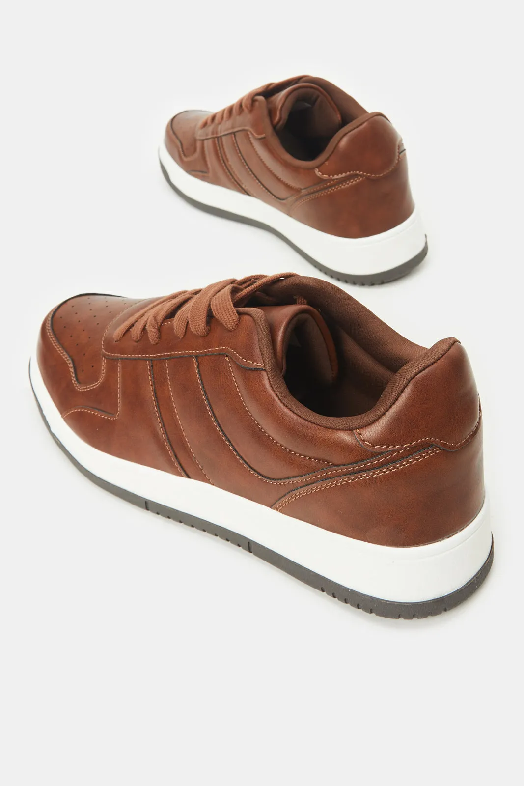 Chaussures de skate en bloc de matière marron pour hommes