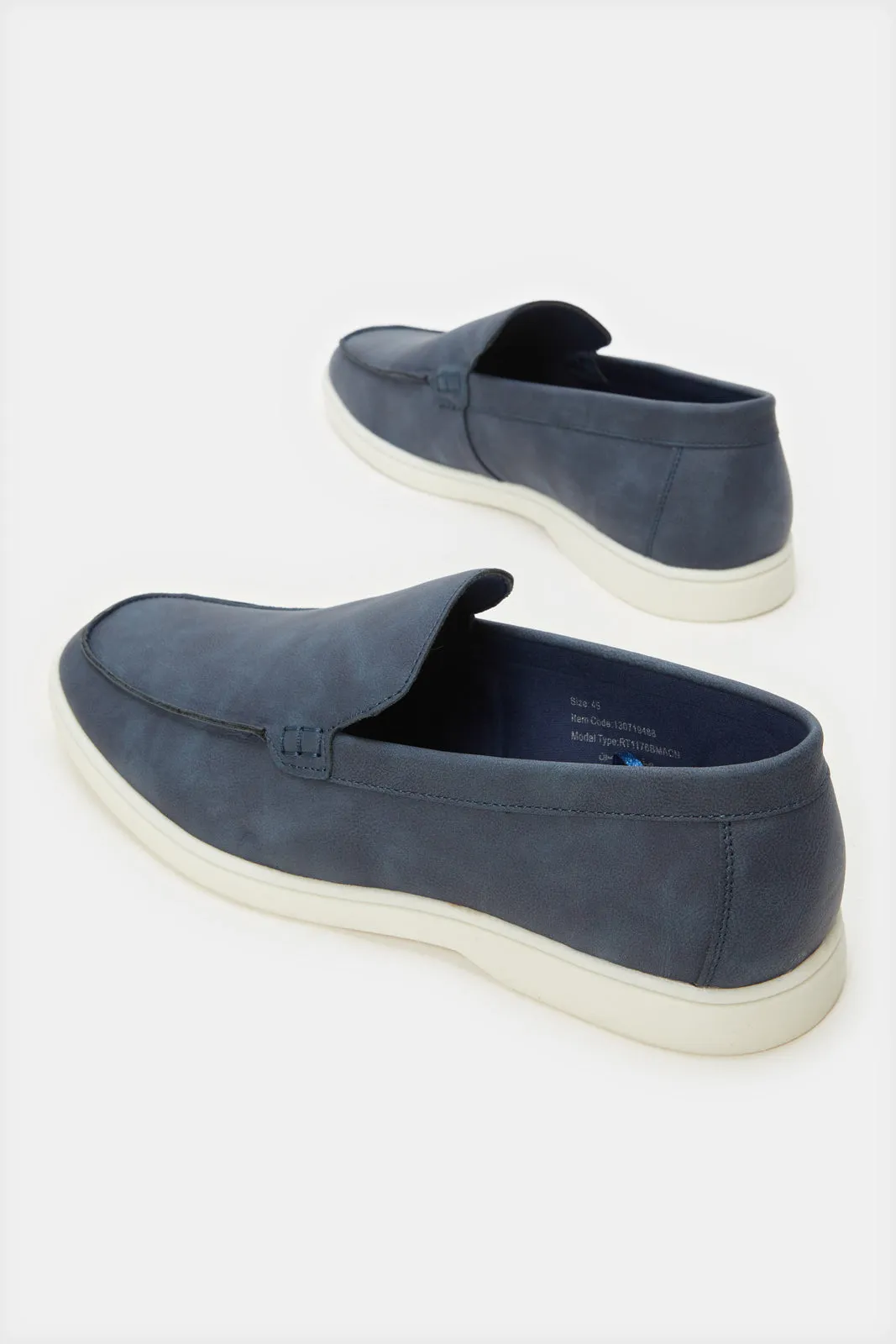 Mocassin Texturé Marine pour Homme