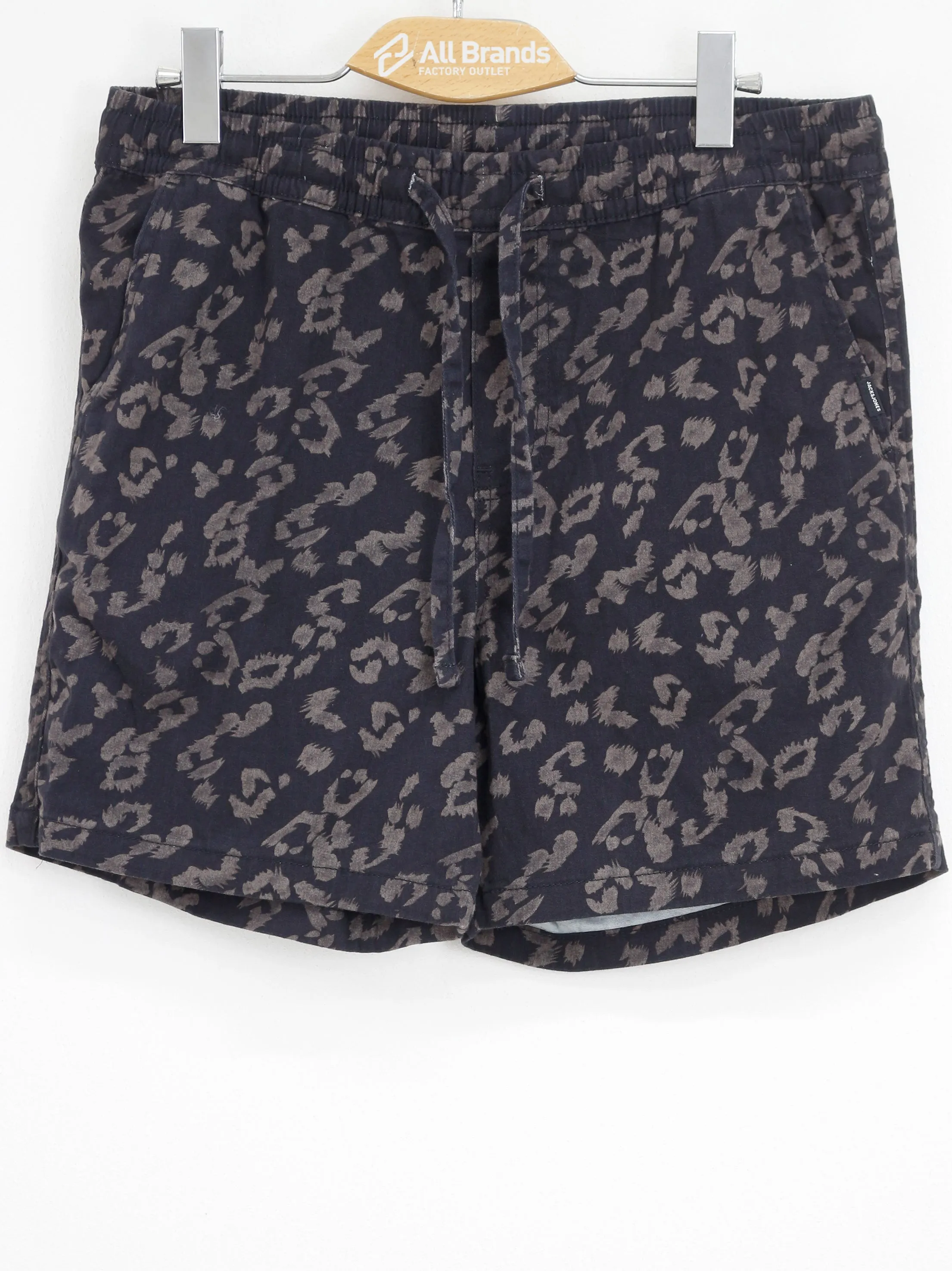 Short de sport pour homme à imprimé animal et cordon de serrage, Noir