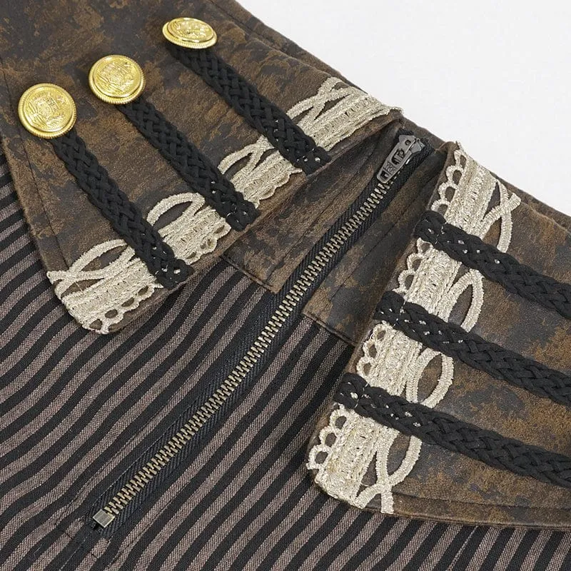Pantalon Gothique pour Homme en Simili-Cuir à Rayures