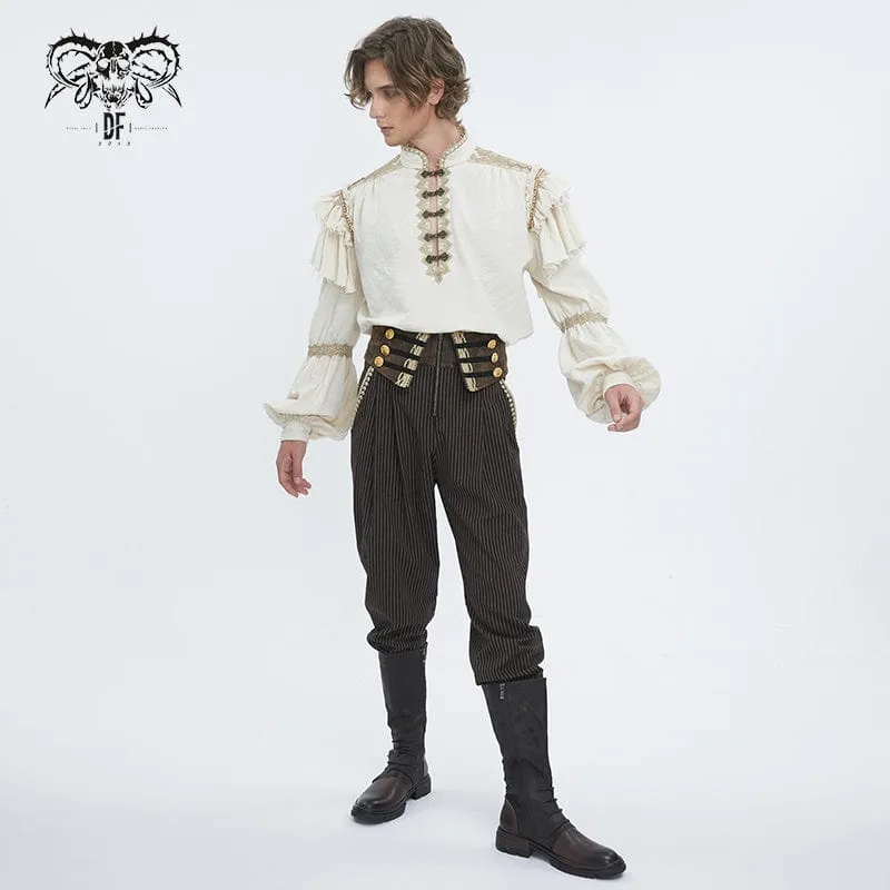 Pantalon Gothique pour Homme en Simili-Cuir à Rayures