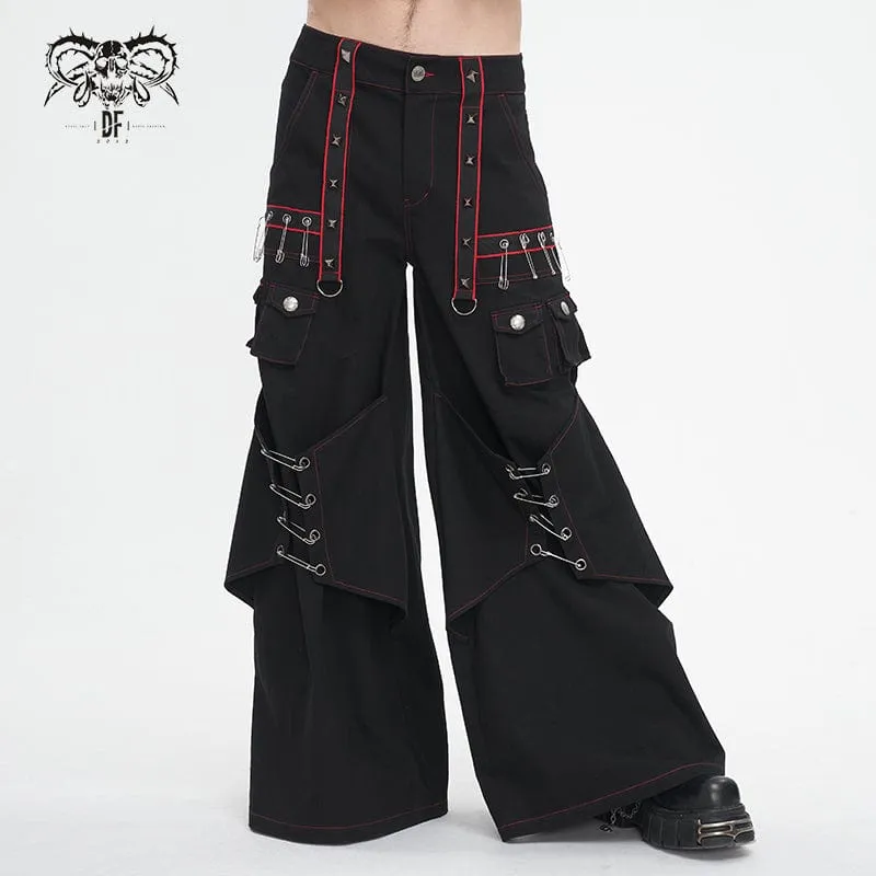 Pantalon évasé à clous gothique pour homme