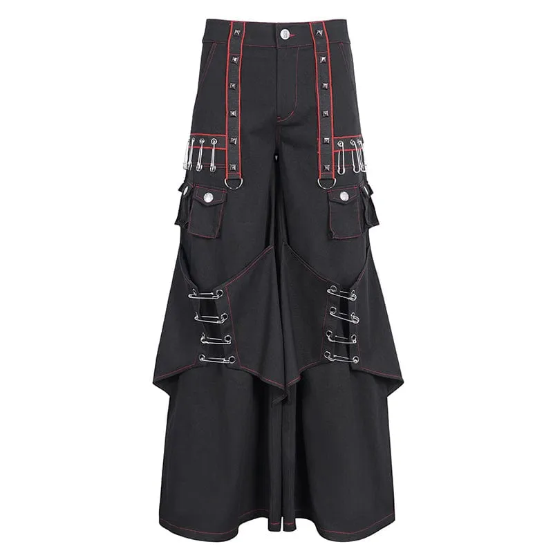 Pantalon évasé à clous gothique pour homme