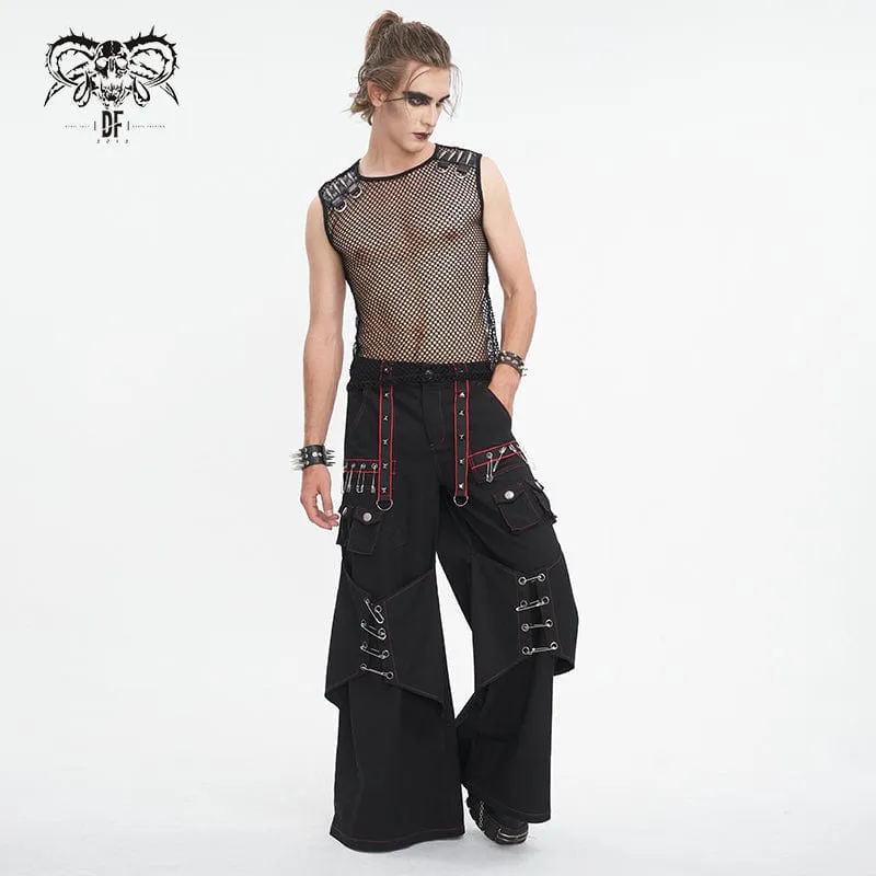 Pantalon évasé à clous gothique pour homme