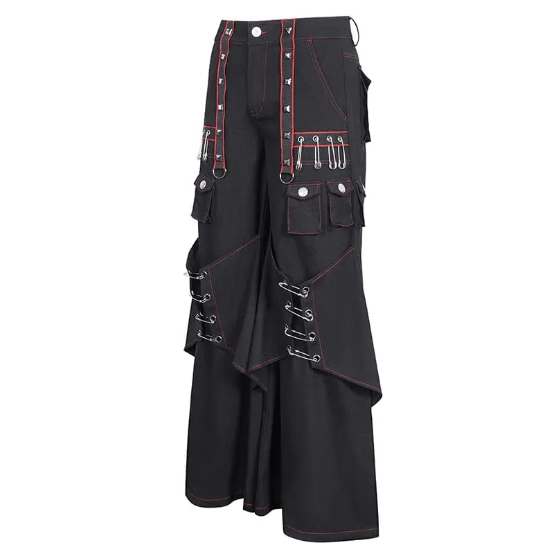Pantalon évasé à clous gothique pour homme