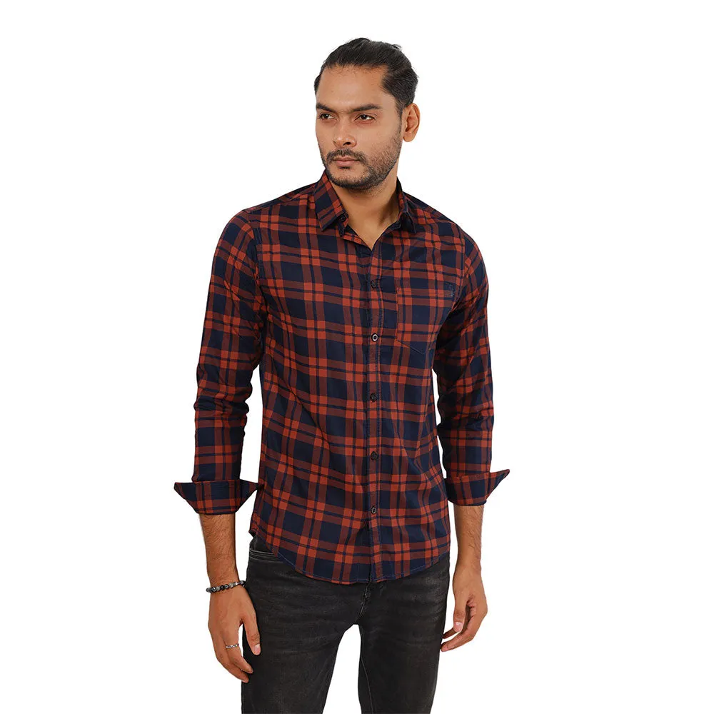 Chemise habillée pour homme à motifs écossais et bloc de couleur, Multi