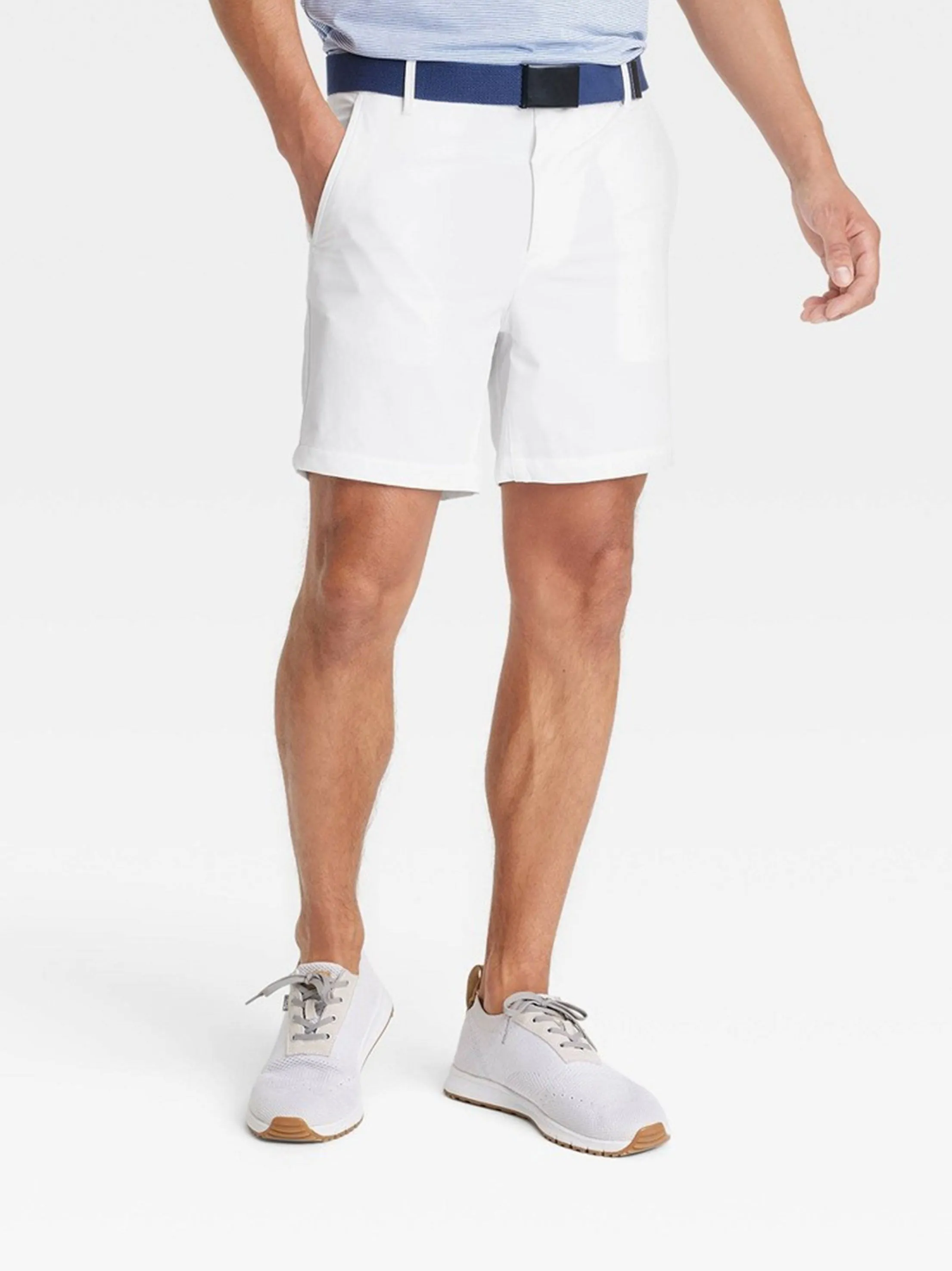 Short de golf uni pour homme, Blanc