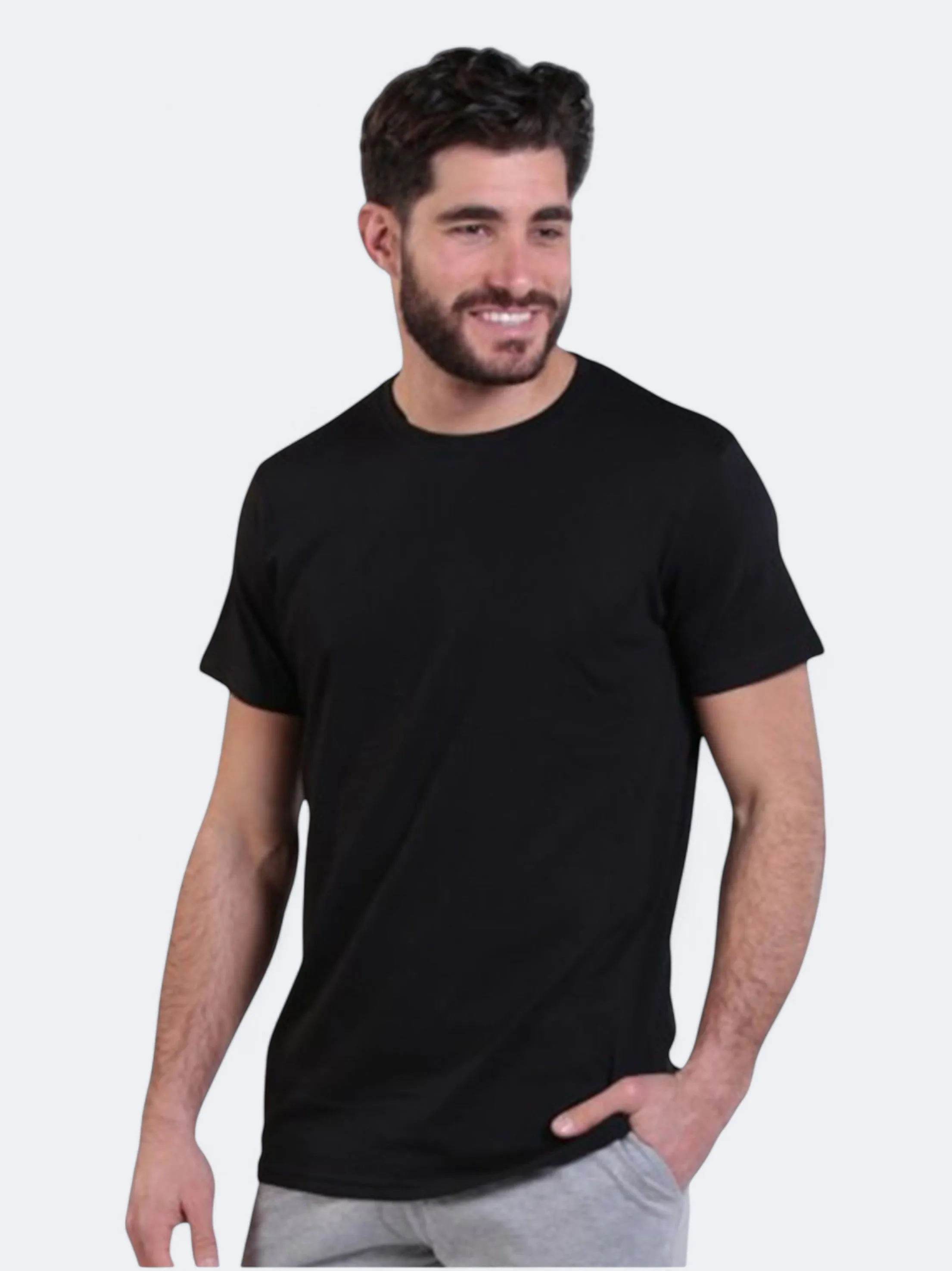 T-shirt uni pour homme, Noir