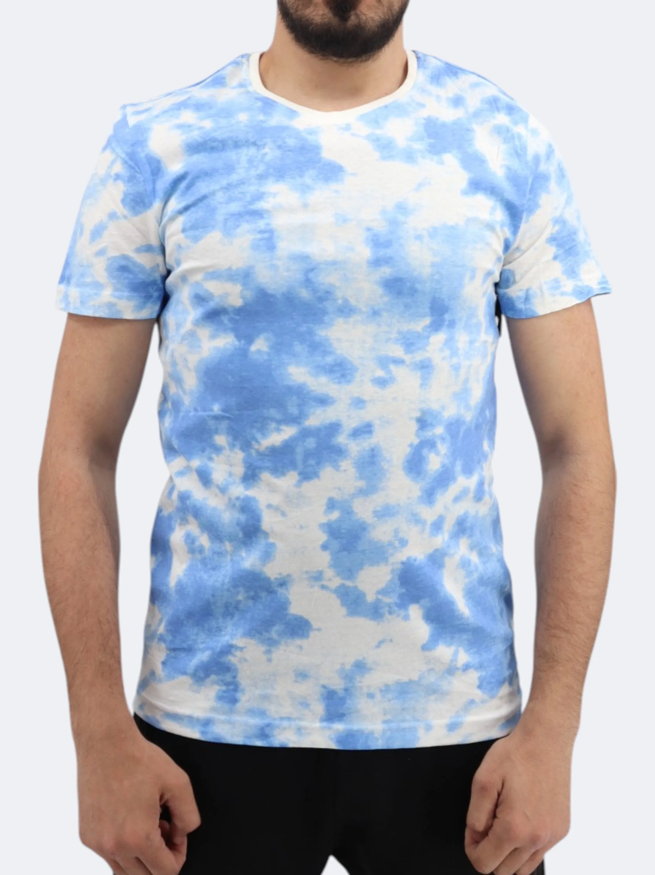 T-shirt Homme Tie Dye, Bleu/Blanc