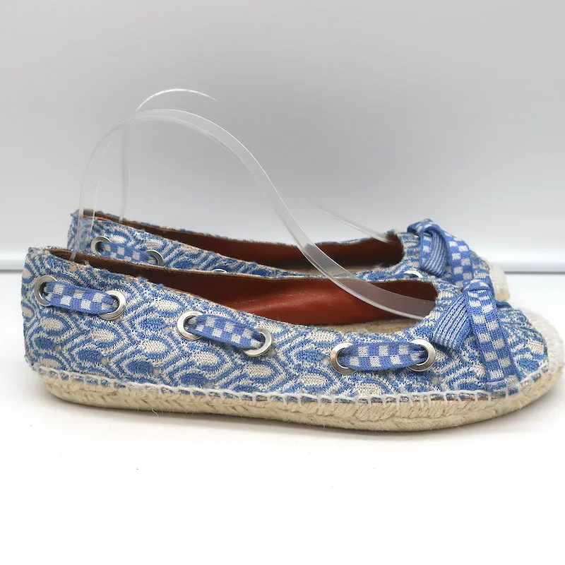 Missoni Escarpins à Lacets Espadrilles Bleu/Blanc Taille 39