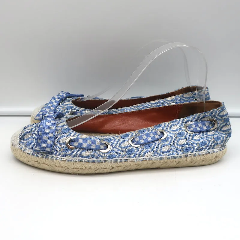 Missoni Escarpins à Lacets Espadrilles Bleu/Blanc Taille 39