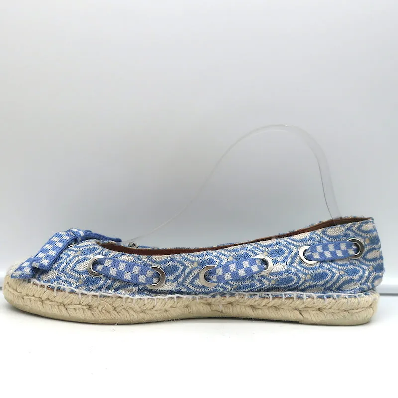 Missoni Escarpins à Lacets Espadrilles Bleu/Blanc Taille 39