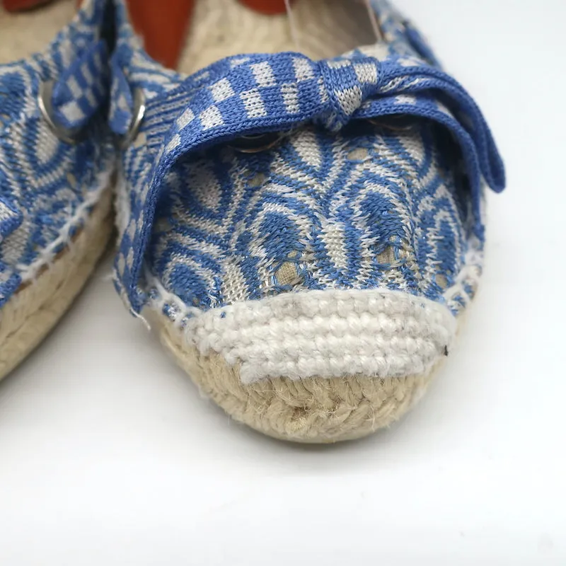 Missoni Escarpins à Lacets Espadrilles Bleu/Blanc Taille 39