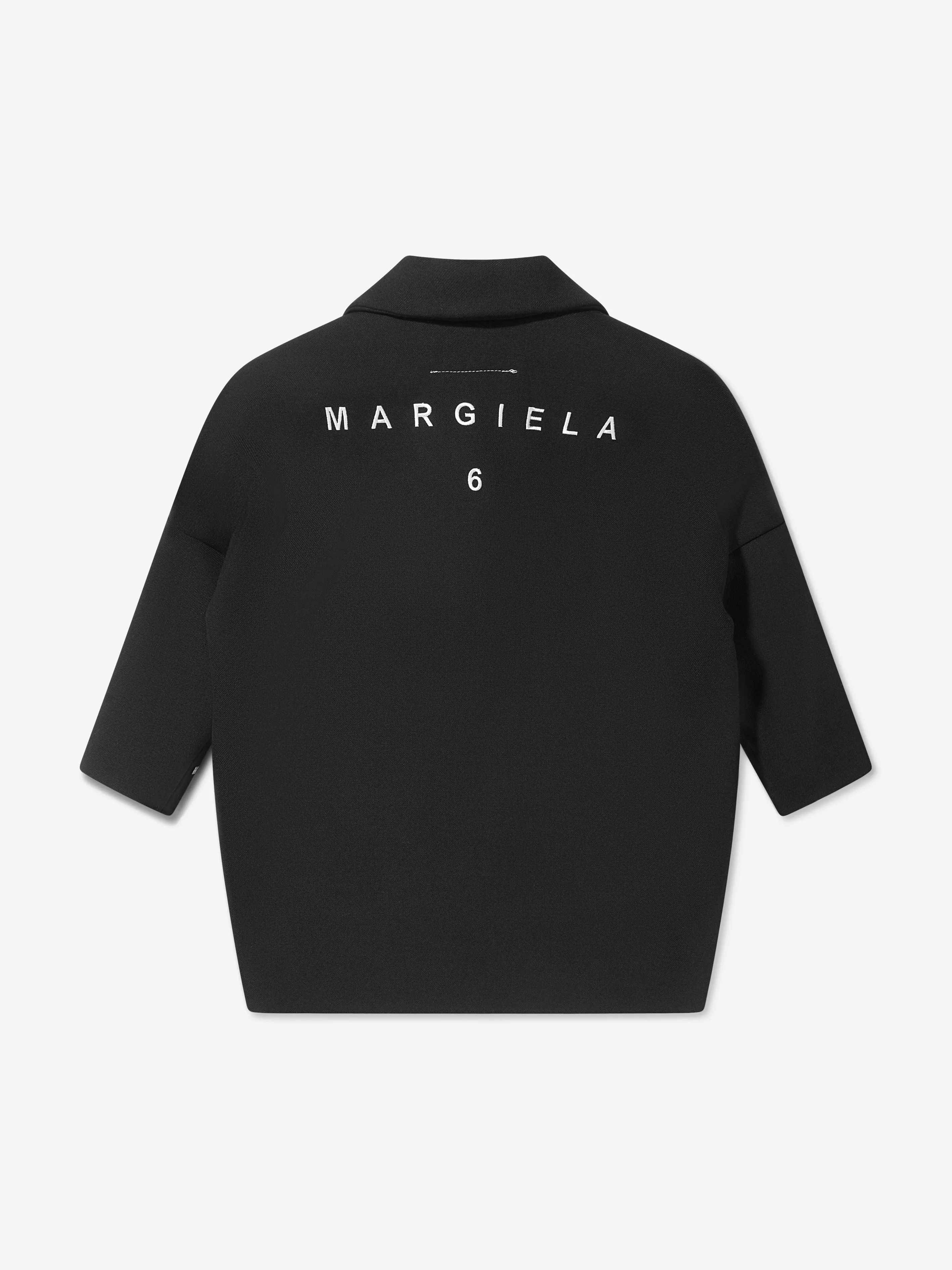 MM6 Maison Margiela Enfants Manteau en Laine avec Logo au Dos