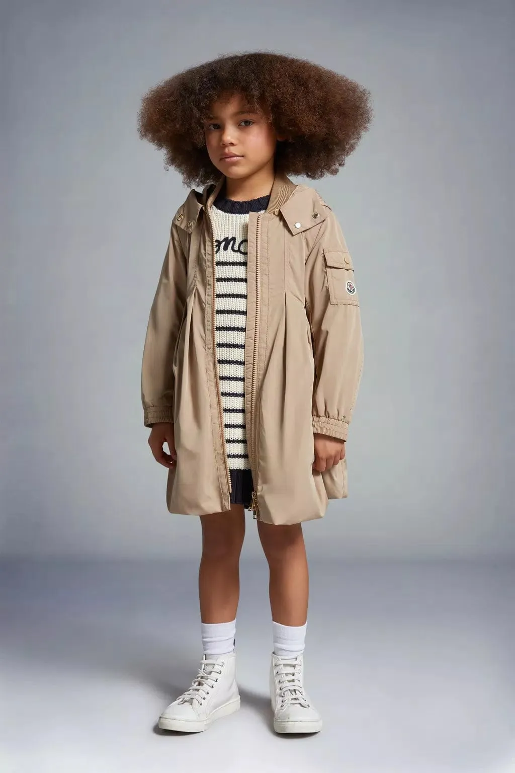 Moncler Enfant Manteau Long Arild pour Filles en Beige