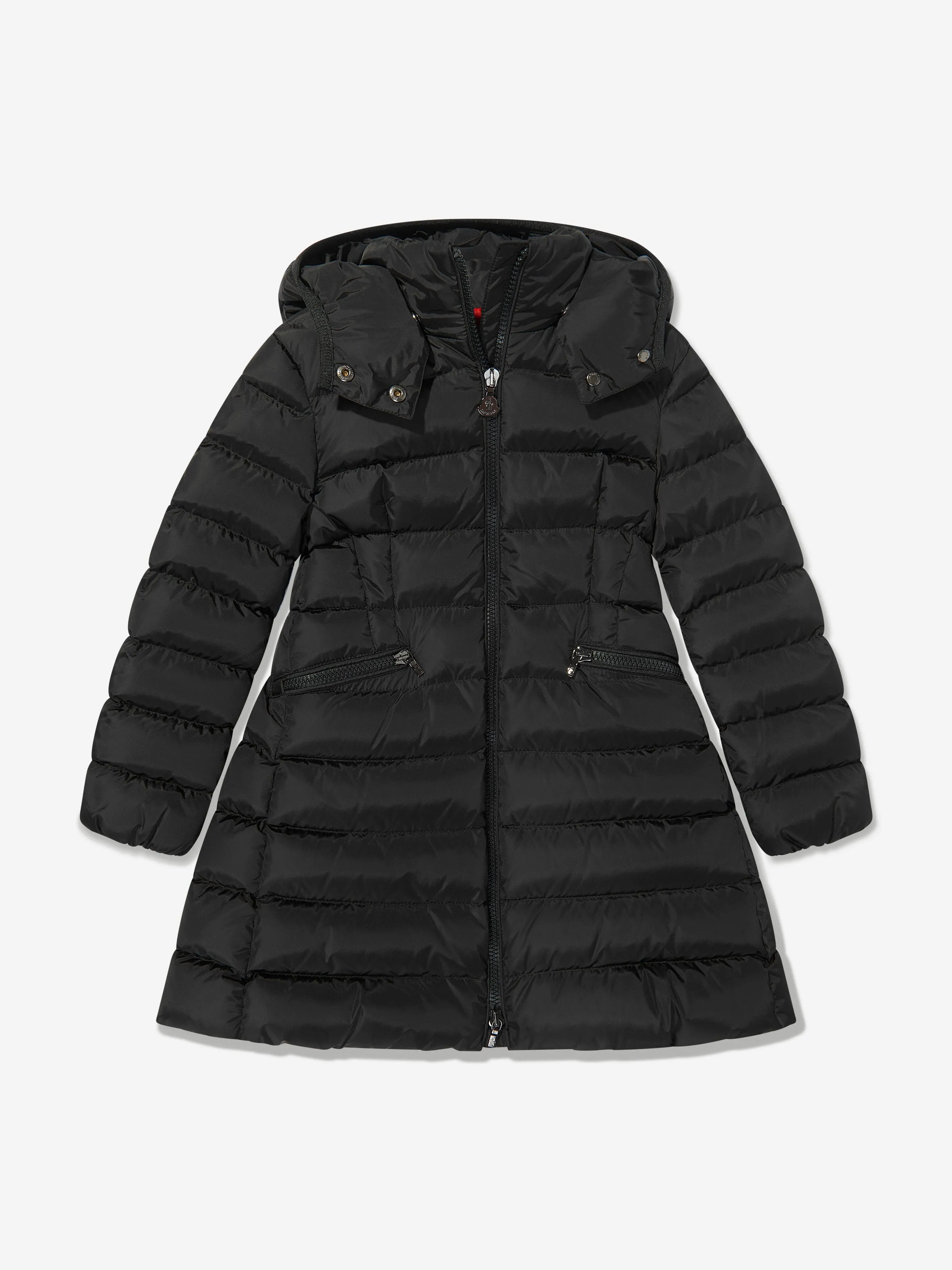 Moncler Enfant Veste Longue Matelassée en Duvet Charpal pour Fille en Noir