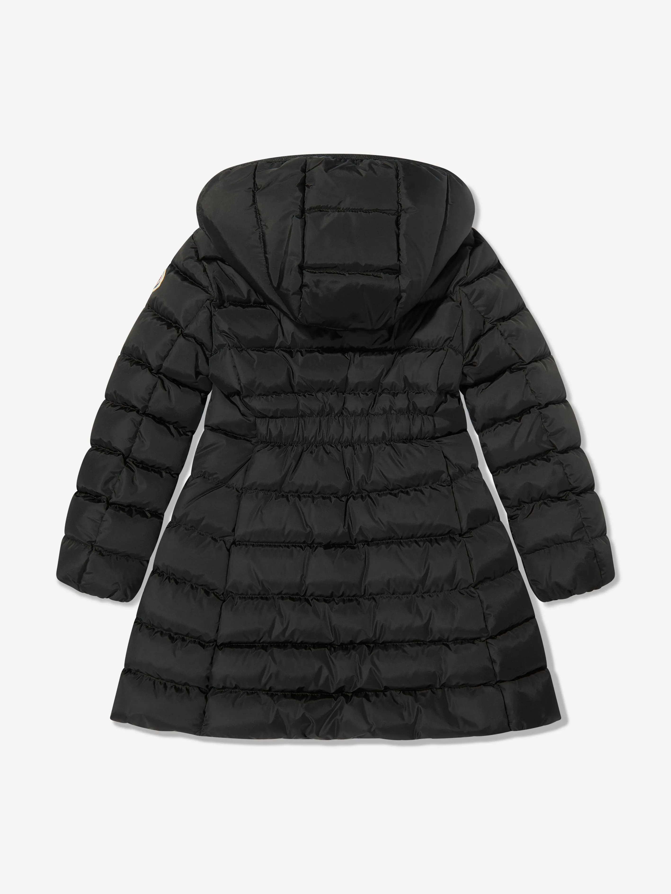 Moncler Enfant Veste Longue Matelassée en Duvet Charpal pour Fille en Noir