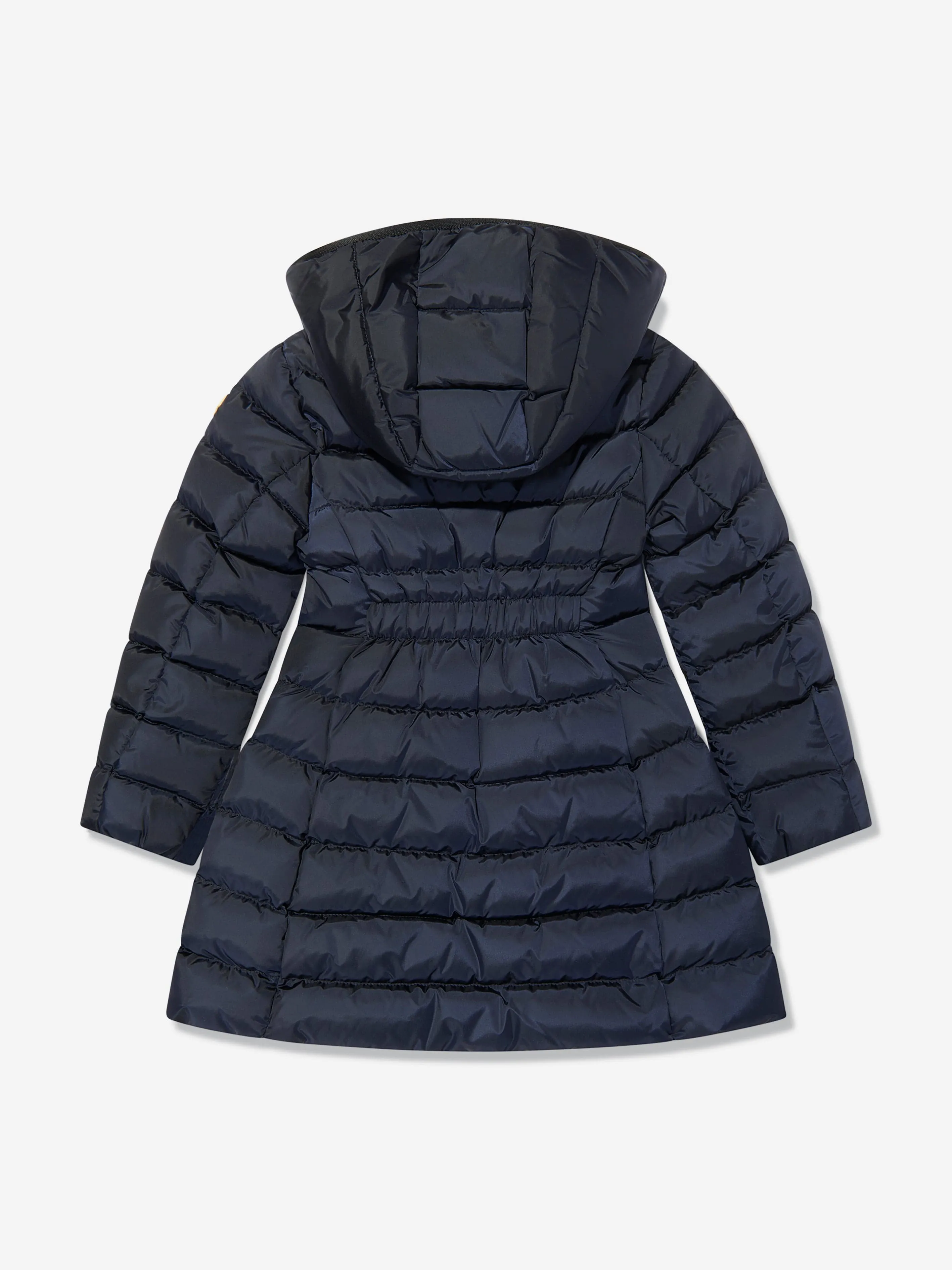 Moncler Enfant Manteau Long Matelassé en Duvet pour Filles en Bleu Marine