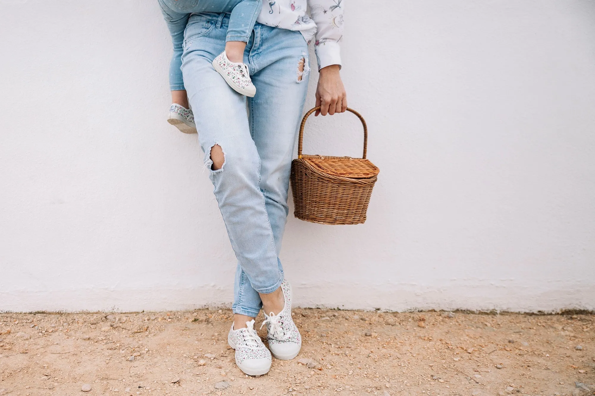 Natural World Eco : Baskets Élastiquées pour Enfants - Fleurs