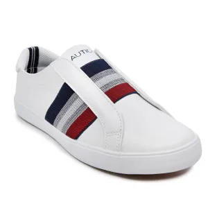 Nautica Women's Striped Slip-On Sneaker Antique White Wash Nautica