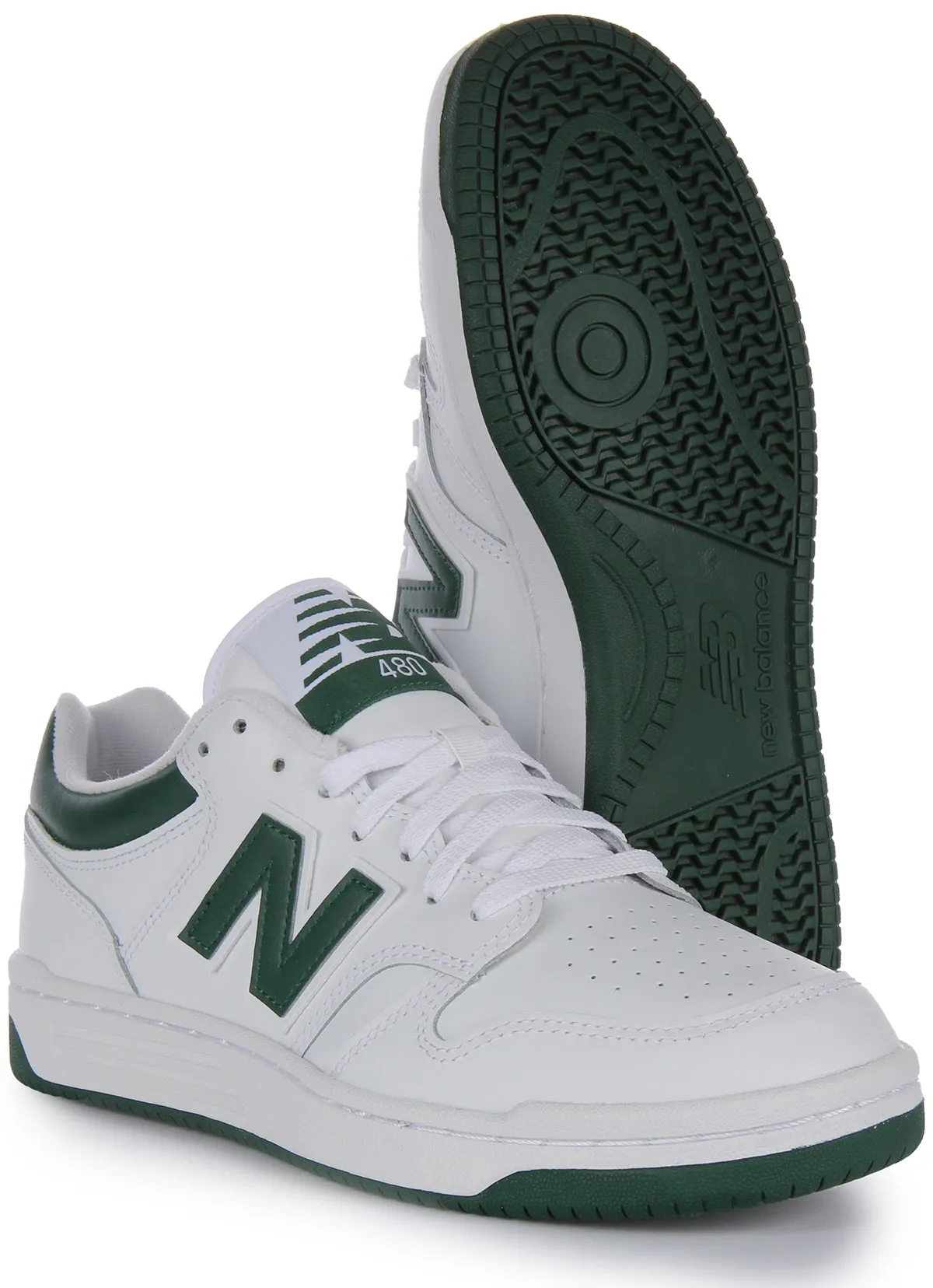 New Balance BB 480 LNG en blanc et vert Chaussures New Balance
