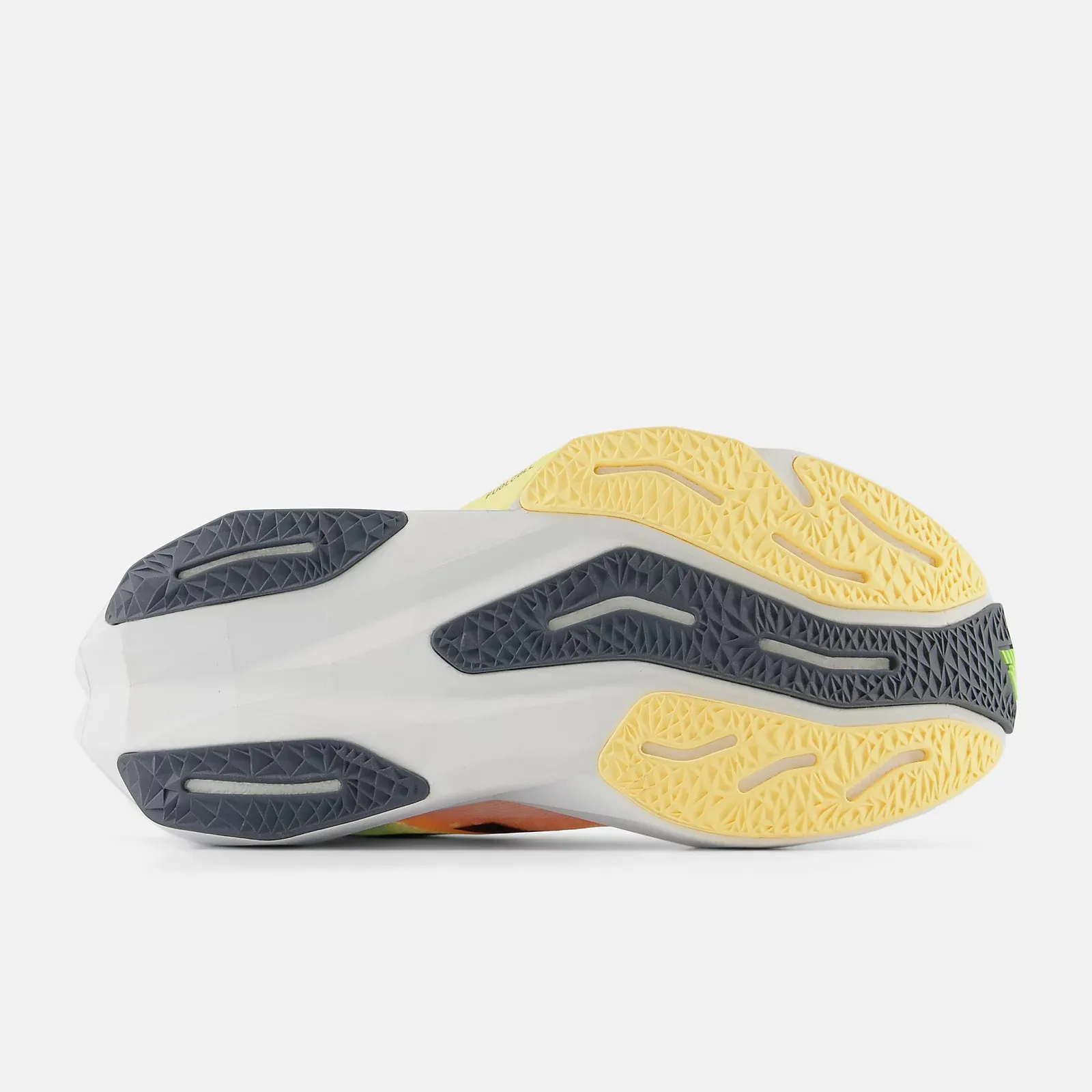 New Balance Femmes Fuelcell Rebel v4 - Blanc avec vert citron délavé et mangue intense (WFCXLA4) New Balance