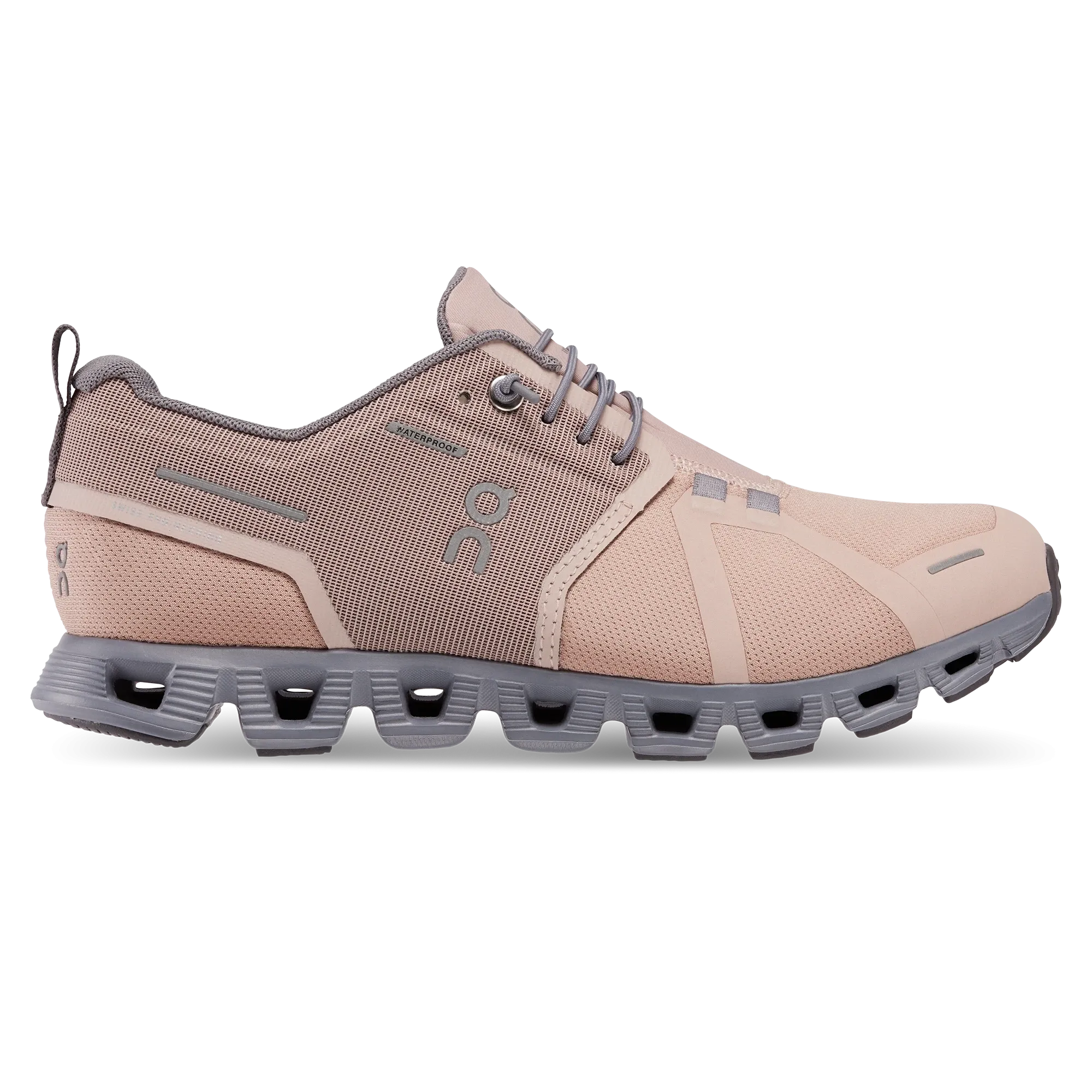 On Womens Cloud 5 Imperméable - Rose/Fossil (59.98527) On