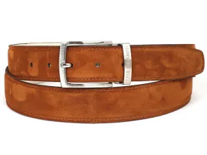 Paul Parkman Shoes Pau Parkman Men's Suede Belt in Tobacco