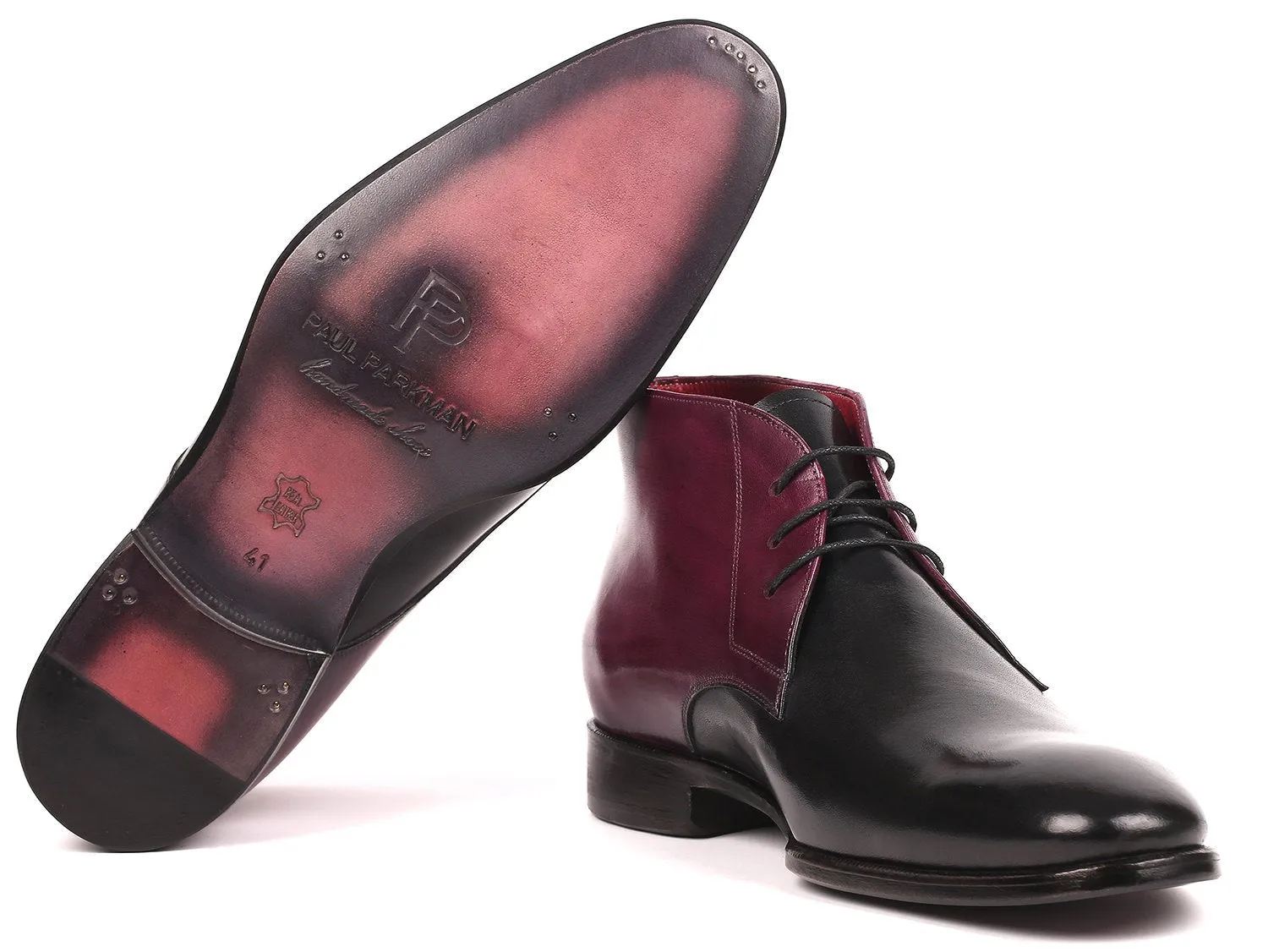 Paul Parkman Chaussures Bottes Chukka en Veau pour Homme Paul Parkman en Noir et Violet
