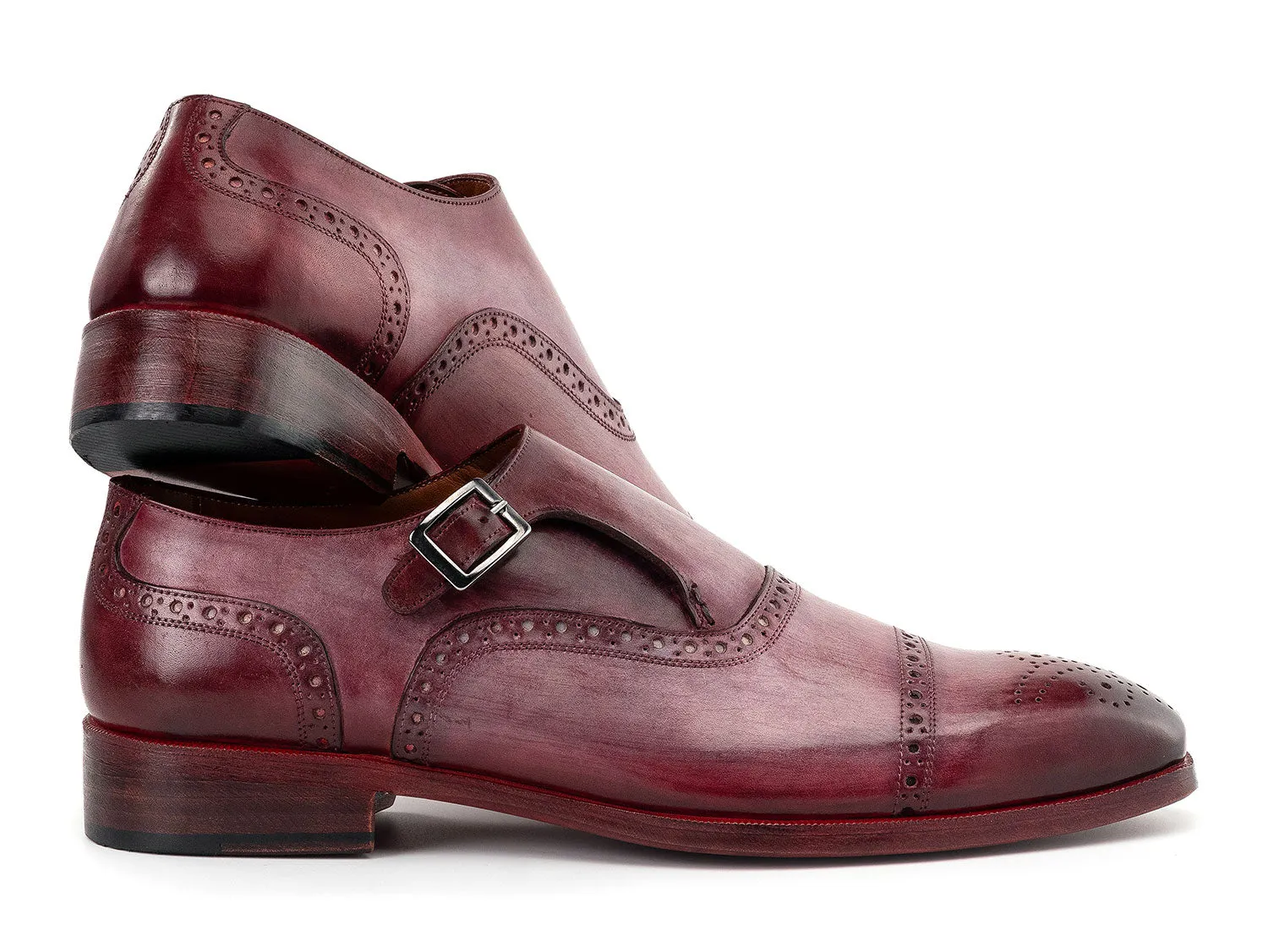 Paul Parkman Chaussures Paul Parkman Chaussures à bride monastique à bout capuchon pour hommes en bordeaux