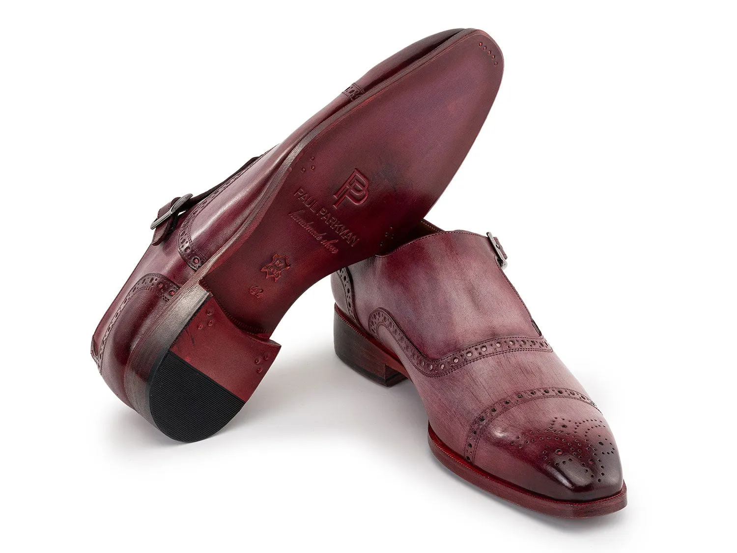 Paul Parkman Chaussures Paul Parkman Chaussures à bride monastique à bout capuchon pour hommes en bordeaux