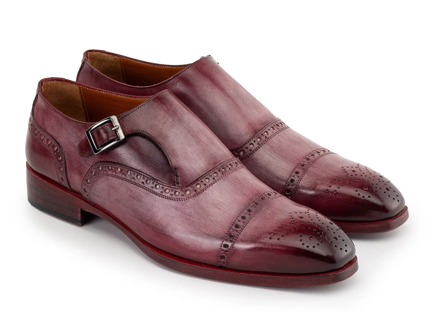 Paul Parkman Chaussures Paul Parkman Chaussures à bride monastique à bout capuchon pour hommes en bordeaux